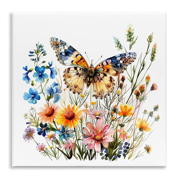 Stupell Industries Spring Butterfly Garden by LSR Design Studio Unframed Animal Graphic Art Print 12 in. x 12 in.