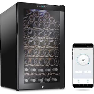Wine Fridge with Wi-Fi App, Single Zone 51-Bottles Free Standing Wine Cooler with Lock