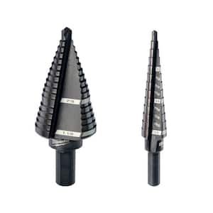 7/8 in. and 1-1/8 in. #9 Step Black Oxide Drill Bit With 1/8 in. to 1/2 in. x 1/32 in. #1 Step Drill Bit (2-Piece)