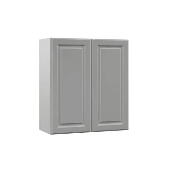 Hampton Bay Designer Series Elgin Assembled 27x30x12 in. Wall Kitchen Cabinet in Heron Gray