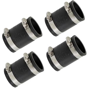 1-1/2 in. PVC Flexible Coupling with Stainless Steel Clamps (Pack of 4)