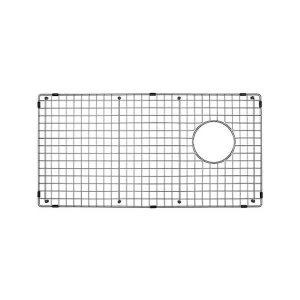 28.25 in. L x 14.38 in. W Sink Bottom Grid Side Drain Corner Radius Stainless Steel Durable Lightweight Silver