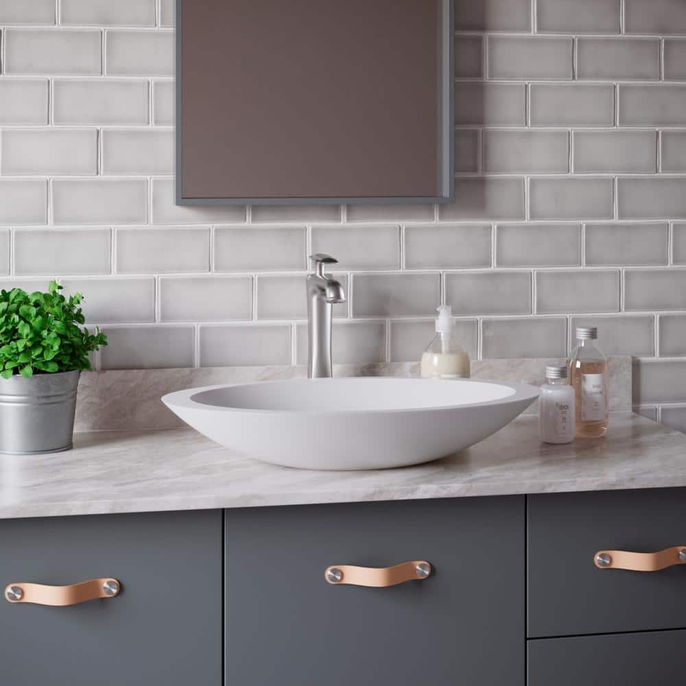Matte White Acrylic 23" Oval Above-Counter Vessel Sink