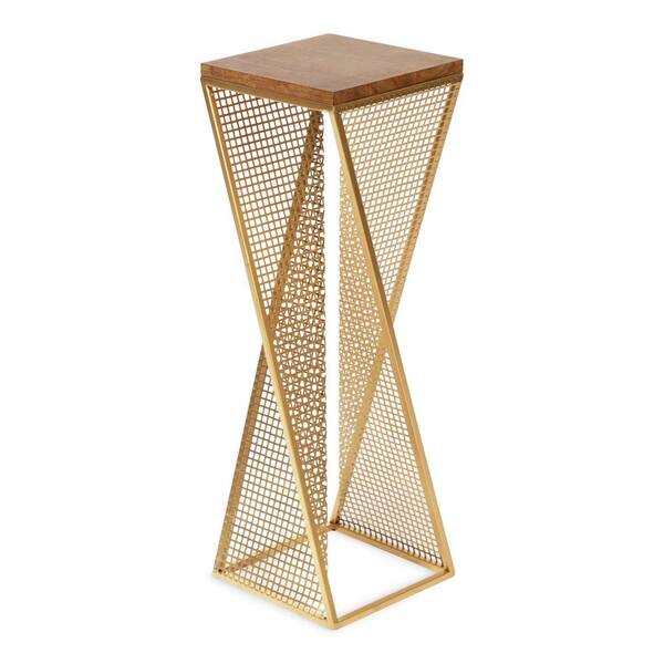 Kate and Laurel Elita 10.25 in. D Rustic Brown 30.75 in. H Square Wood End Table