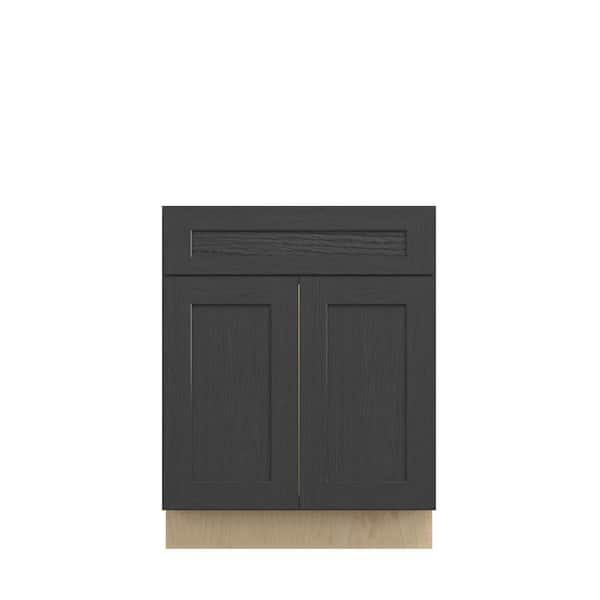 Kunal Kitchens Jamestown Recessed 27 in. W x 34.5 in. H x 24 in. D in Espresso Plywood Assembled Sink Base Cabinet