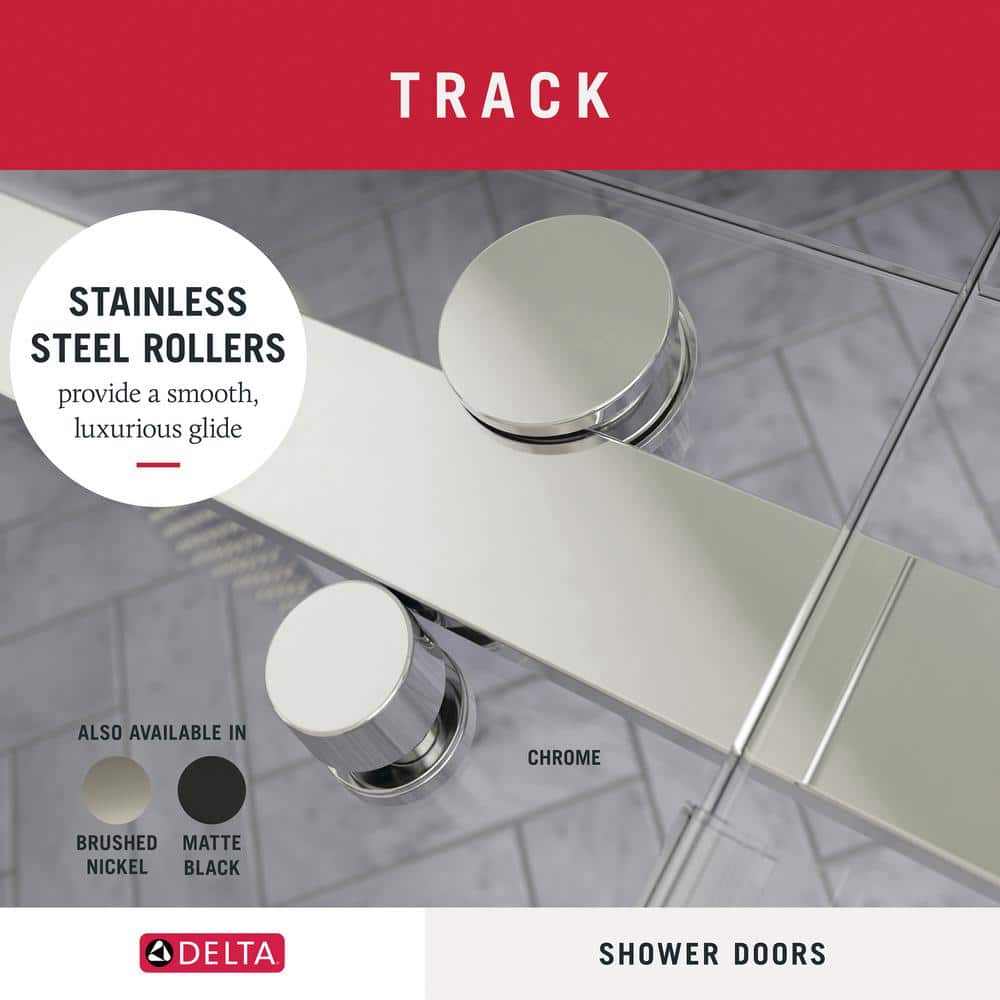 Delta 76" x 48" Frameless Chrome Sliding Shower Door
