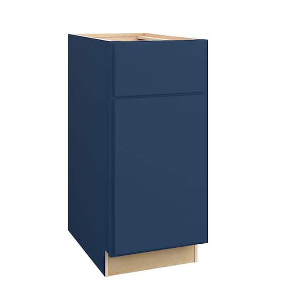 Home Decorators Collection Hargrove 21 in. W x 21 in. D x 34.5 in. H Assembled Plywood Sink Base Bath Cabinet in Vessel Blue with Soft Close LH