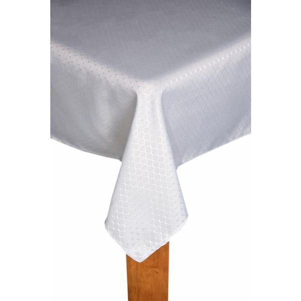 Lintex Chelton 60 in. x 102 in. Silver 100% Polyester Tablecloth