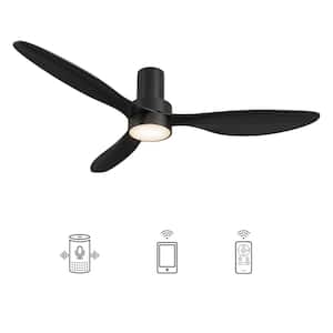 Semmes 52 in. Integrated LED Indoor Black DC Motor Smart Ceiling Fan with Light and Remote, Works with Alexa and Google