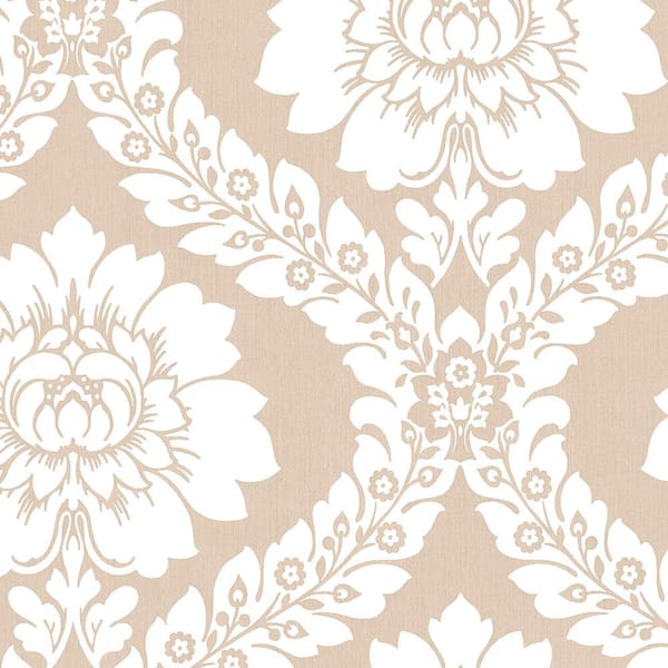 Daisy Damask Vinyl Roll Wallpaper (Covers 56 sq. ft.)