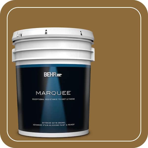 BEHR MARQUEE 5 gal. #310F-7 Carmel Woods Satin Enamel Exterior Paint & Primer
