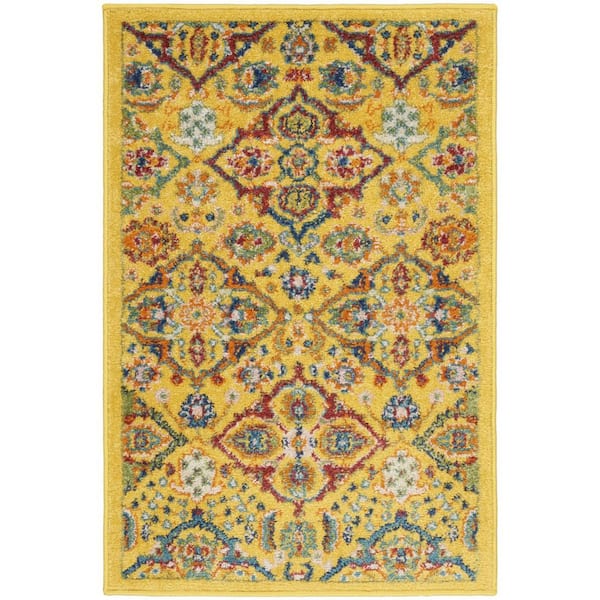 8 ft. x 10 ft. Ivory, Tan, Gray Tribal Washable Area Rug