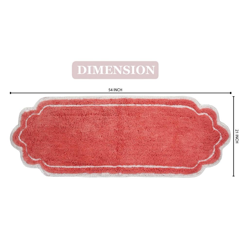 Allure Plush Cotton Bath Rug in Coral