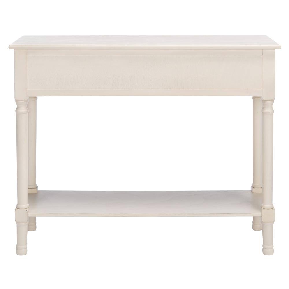 Distressed White 40" Modern Console Table with 2 Drawers