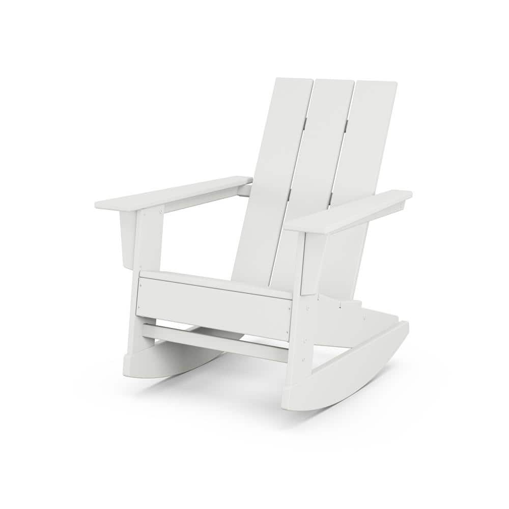 White Modern Adirondack Outdoor Rocking Chair