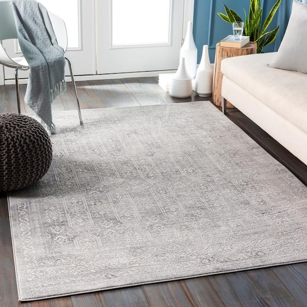 Errol Taupe 6 ft. 7 in. x 9 ft. Oriental Distressed Area Rug