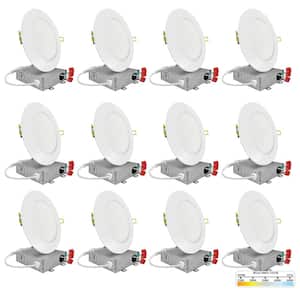 NuWatt 3 in. Canless White Round Gimbal Integrated LED Recessed Light Kit 5  CCT 2700K - 5000K New Construction (16-Pack) NW-GMB-3-5CT-WH-R-16P - The  Home Depot
