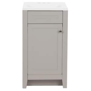 Lilley 18.25 in. W x 16.68 in. D Bath Vanity in Gray with Cultured Marble Vanity Top in White with Integrated Sink