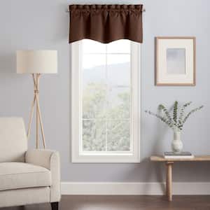 Kendall Chocolate Solid Polyester 18 in. L x 42 in. W Blackout Rod Pocket Valance