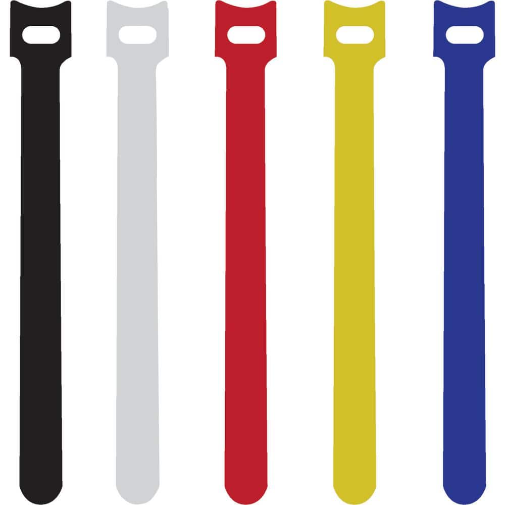 QualGear Vt1-mc-50-p Reusable Self Gripping Cable Ties, 1/2 x 6 Inches, Assorted, 50 Ties in Poly Bag