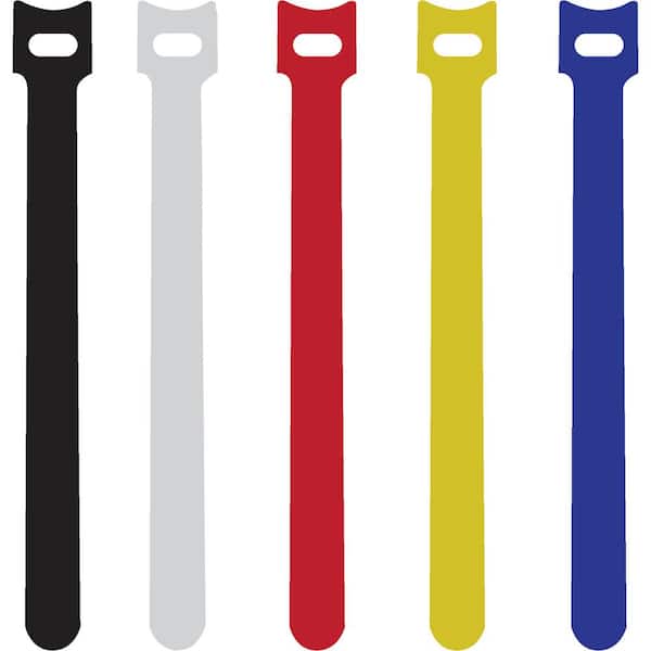 Reusable Self-Gripping Cable Ties, (50-Pieces), Assorted Colors