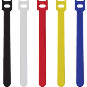 Reusable Self-Gripping Cable Ties, (50-Pieces), Assorted Colors