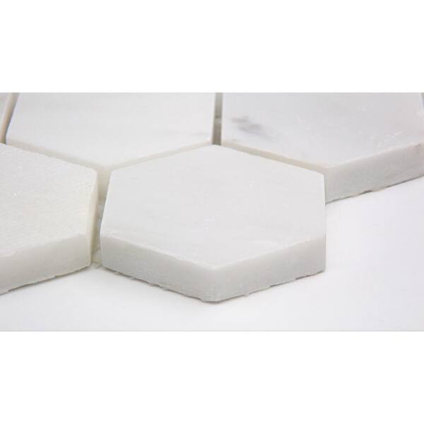 Emser WINTER FROST 10-Pack Winter Frost 12-in x 12-in Polished Natural Stone Marble Stone Look Tile