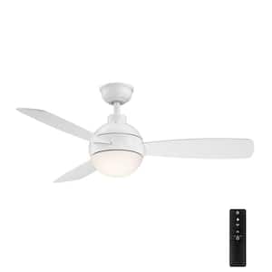 Alisio 44 in. LED White Ceiling Fan with Light and Remote Control