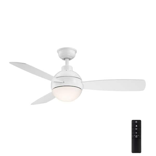 Home Decorators Collection Alisio 44 in. LED White Ceiling Fan with Light and Remote Control