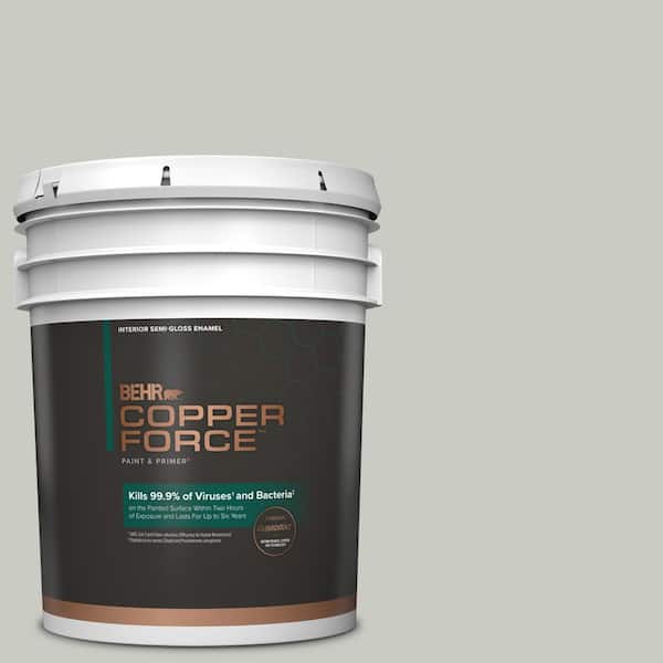 COPPER FORCE 5 gal. #N380-2 Heath Gray Semi-Gloss Enamel Virucidal and Antibacterial Interior Paint & Primer