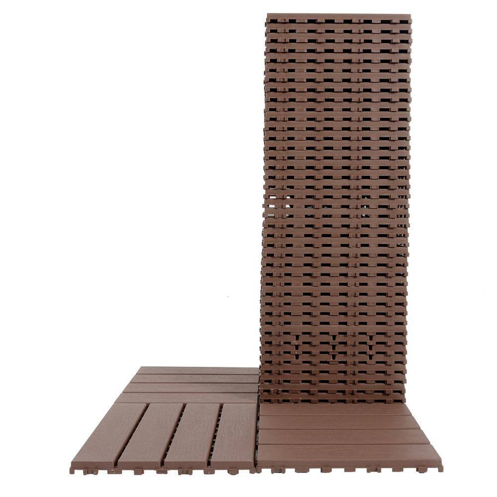 Outdoor 1 ft. x 1 ft. Composite Deck Tile in Brown (44 Per Box) price history on PriceWatchPro