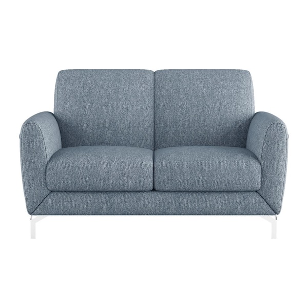 EVERGLADE HOME Nico 56 in. Round Arm Polyester Straight in Blue