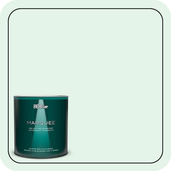 BEHR MARQUEE 1 qt. #480C-1 Light Mint Semi-Gloss Enamel Interior Paint & Primer