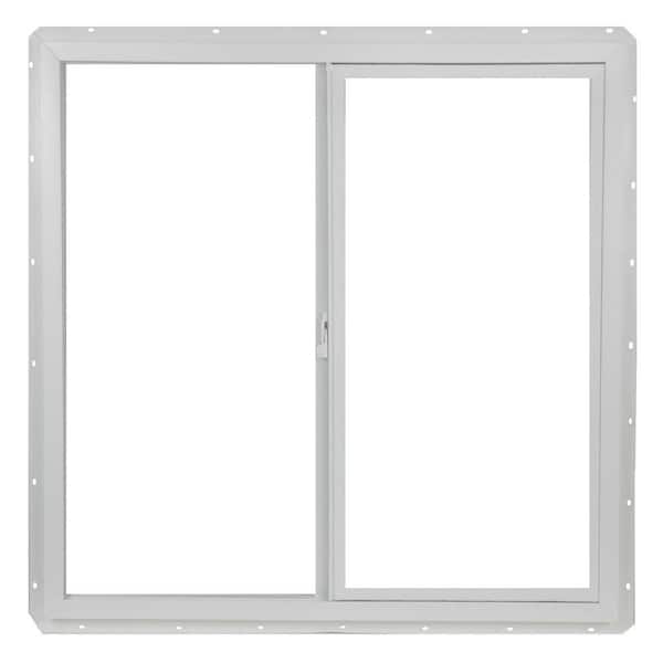 TAFCO WINDOWS 35.5 in. x 35.5 in. Utility Left-Hand Single Slider Vinyl Window Dual Pane Insulated Glass, and Screen - White