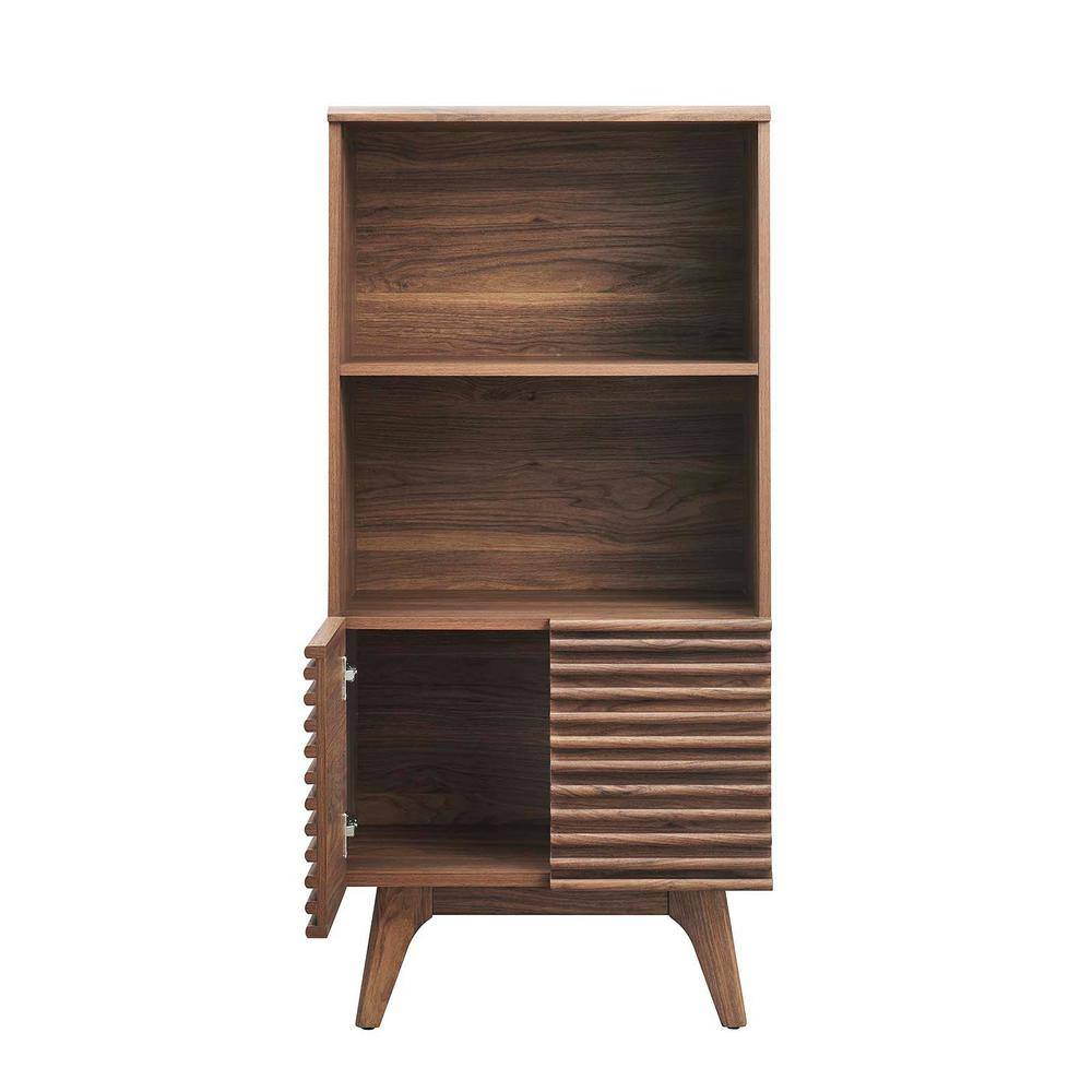 Walnut Mid-Century Modern Display Cabinet Bookshelf