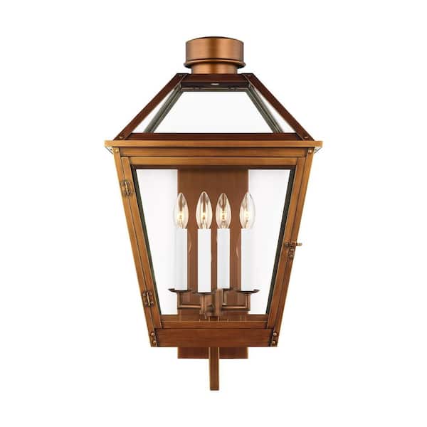 Generation Lighting Hyannis Copper Outdoor Hardwired Extra Large Wall Lantern Sconce with No Bulbs Included
