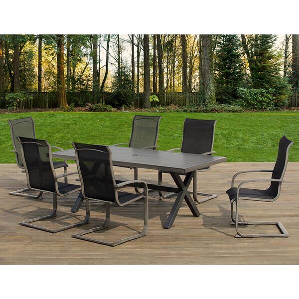 OVE Decors Mulholland 7-Piece Aluminum Rectangular Outdoor Dining Set