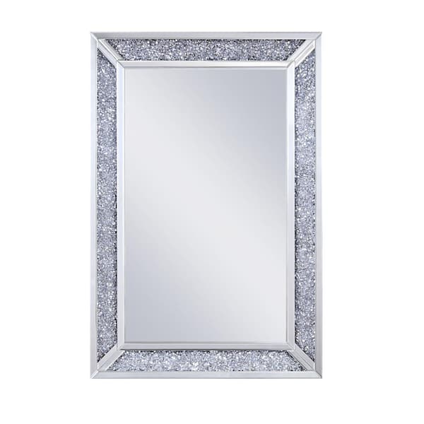 Acme Furniture Large Rectangle Mirrored And Faux Diamonds Contemporary Mirror (47 in. H x 31 in. W)