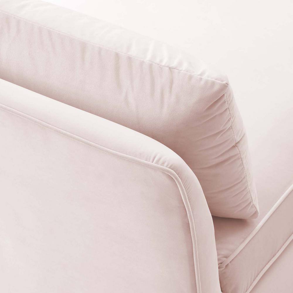 Pink Velvet Armless Chair with Gold Metal Legs