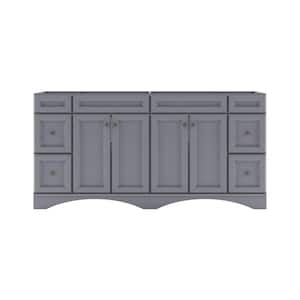 Talisa 72 in. W x 22 in. D x 35 in. H Double Sink Bath Vanity Cabinet without Top in Gray