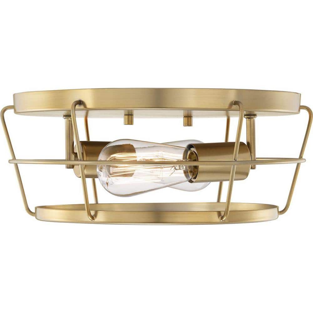 Progress Lighting Glavin 13 in. 2Light Champagne Bronze Flush Mount