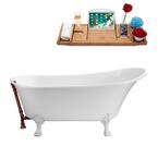 Streamline 67 in. Acrylic Clawfoot Non-Whirlpool Bathtub in Glossy ...