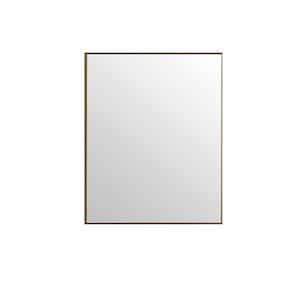 Edge 24 in. W x 30 in. H Small Rectangular Aluminum Mounted Bathroom Vanity Mirror in Gold