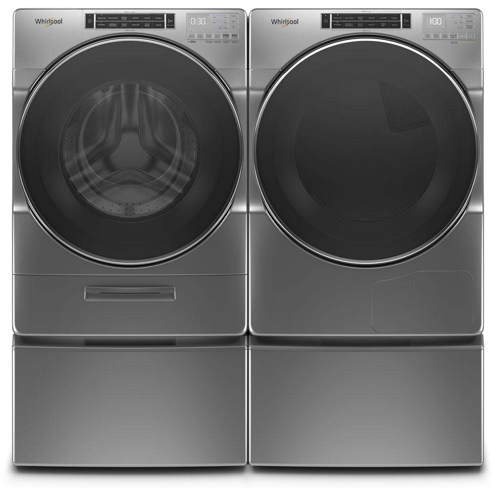 Gray Stainless Steel High Efficiency Front Load Washer with Steam Setting