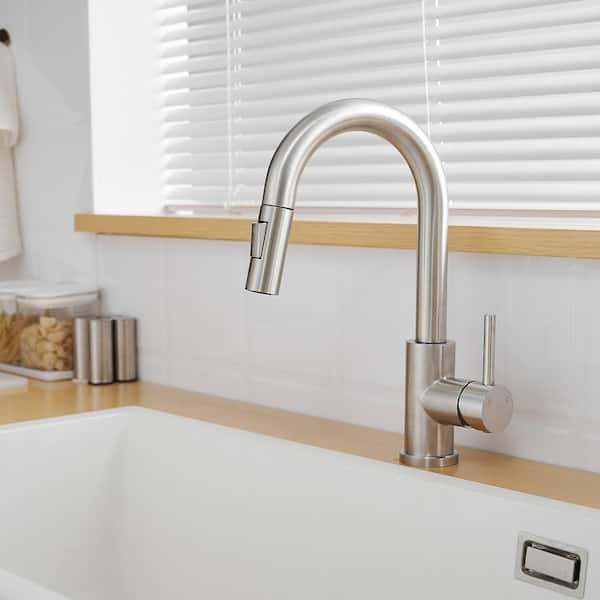 Boyel Living Stainless Steel Single Handle Pull Down Bar Faucet