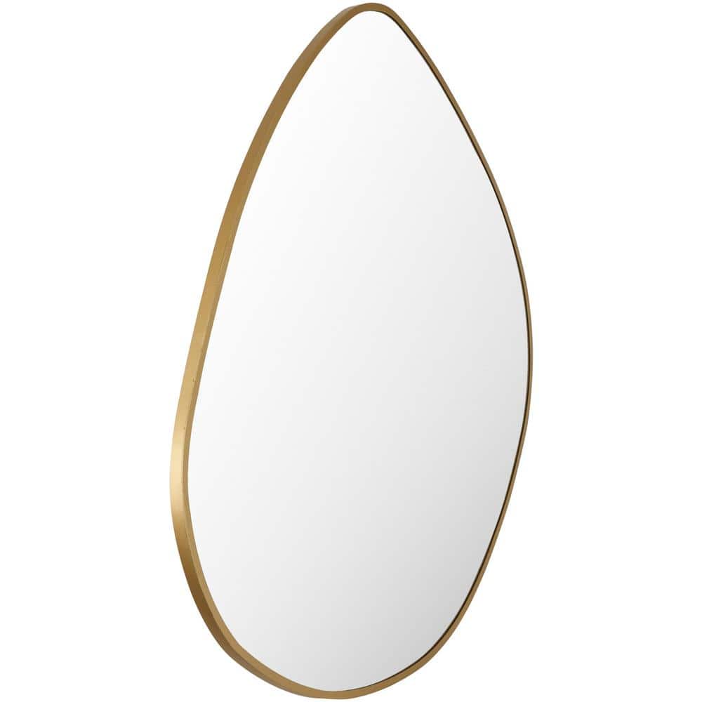 Gold Asymmetrical Metal Framed Wall Mirror