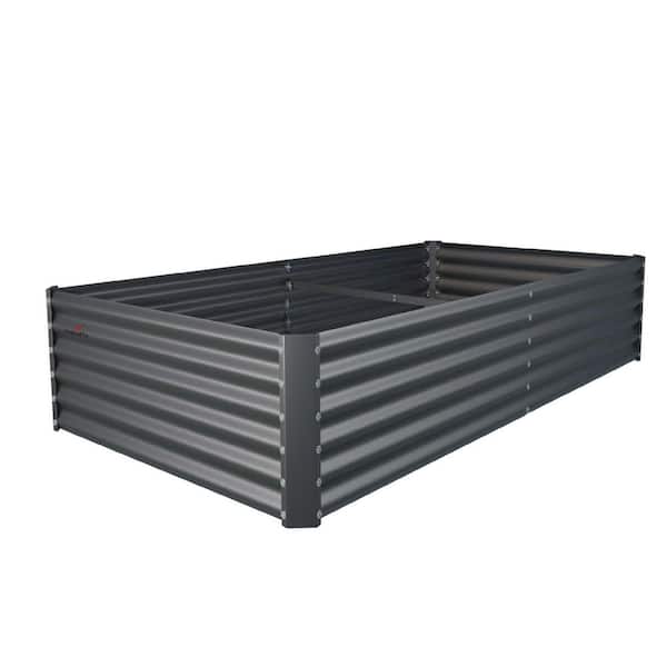 6 ft. x 3 ft. x 1.5 ft Metal Rectangular Galvanized Raised Garden Bed for Vegetables & Flowers Outdoor in Gray(3 Pack)