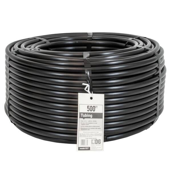 1/2" X 500 Ft Drip Irrigation Distribution Tubing – Black, 70 PSI, .58 ID X .70 OD