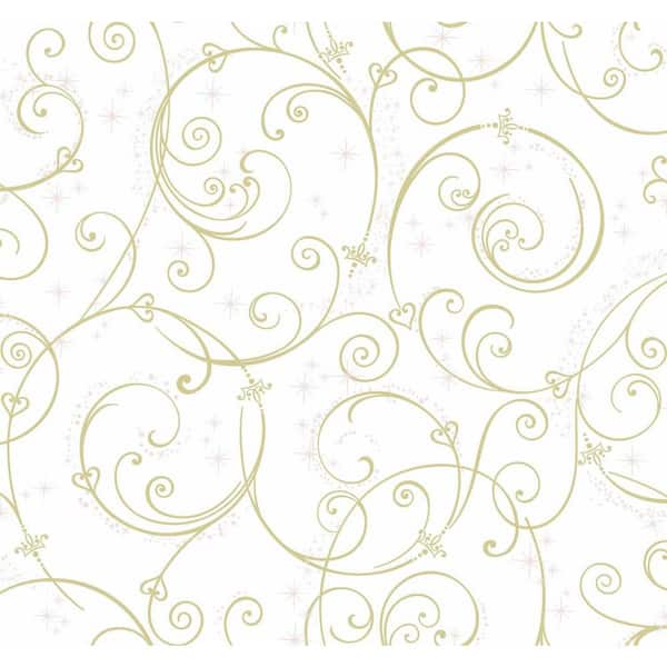 York Wallcoverings 60.75 sq. ft. Disney Princess Perfect Scroll Wallpaper