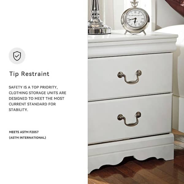 Signature DESIGN BY ASHLEY Anarasia White 2 Drawer 20.28 in. W